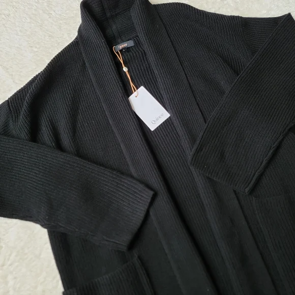 (sold) NWT Quince 100% Australian Merino Wool Duster Cardigan, Black, M 🐨 - Picture 4 of 14